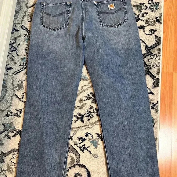 Carhartt Jeans Mens Tag Size 38x34 Blue Denim Straight Leg Relaxed Fit - Picture 4 of 10